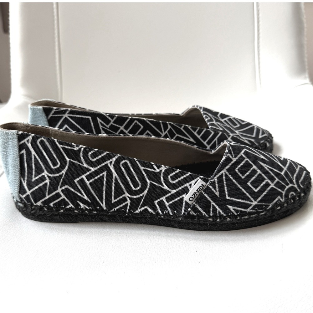 Kenzo logo print canvas espadrilles‎ slip-on shoes